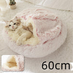 2 In 1 Dog And Cat Bed Pet Winter Bed Round Plush Warm Bed House Soft Long Plush Pets Bed Pet Products EX-STOCK Canada 