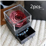 Eternal Flower Rose Jewelry Box for Birthday Presents Valentines Day Wedding Gift Box - EX-STOCK Canada