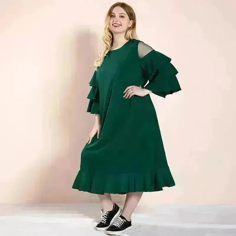 Spring And Summer Spot Women's Dress Plus Size Middle East Hot-selling Skirt dress for Mom Midi  Dress - EX-STOCK CANADA