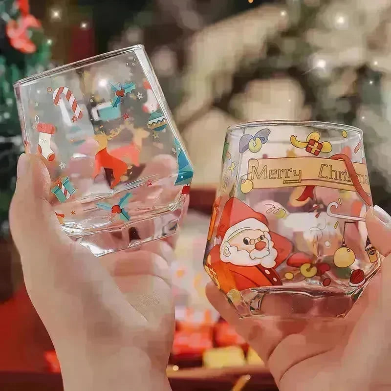 2024 Christmas Gift High Beauty Creative Cup Christmas Snowman Glass Cup High Temperature Resistant - EX-STOCK CANADA