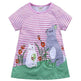 Casual Girls' Skirt gown Cartoon Printed Cotton Dress for kids - EX-STOCK Canada