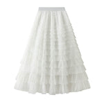 Cake Skirt Women's White Gauze long Layered tulle Skirt - EX-STOCK Canada