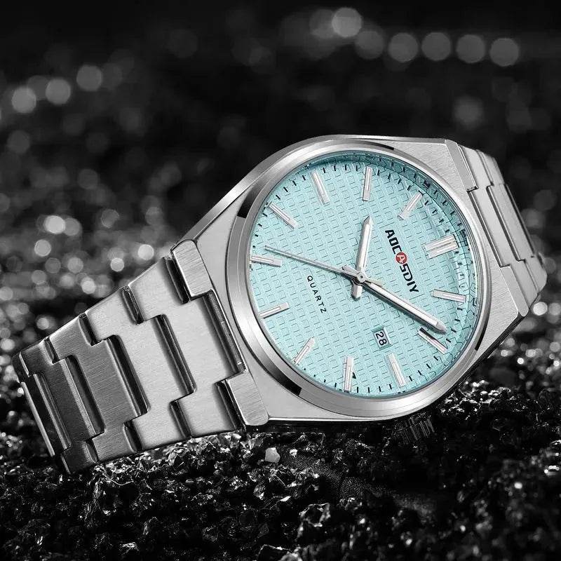 New Watch Men's Fashion Steel Belt Quartz Watch Waterproof Luminous Watch - EX-STOCK Canada