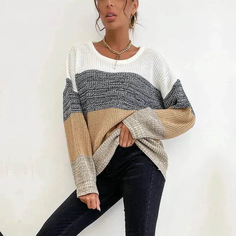 Winter Jacquard Knitted Pullover Sweater Tops for Women - EX-STOCK Canada
