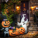HOMCOM 7.5ft Halloween Inflatables Pumpkin Ghost Family, Blow Up Halloween Decorations Outdoor LED Yard Display, Waterproof - EX-STOCK Canada