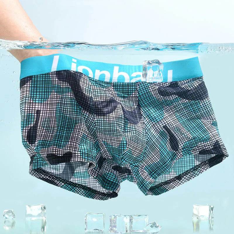 Ice Silk Men's Boxers Breathable Printed Boxer Briefs Mid waist - EX-STOCK Canada