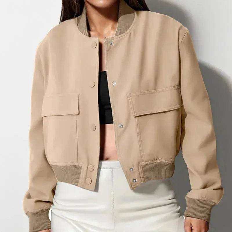 Oversized Fashion Button down Cropped Jacket outwear top for women - EX-STOCK Canada