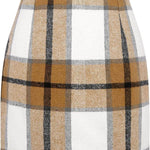 Women's High Waist Plaid Tight Pencil Wool Mini Skirt - EX-STOCK Canada