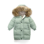 Big Fur Collar Mid-length Medium And Large Children's Clothing Thick Winter Wear Coat - EX-STOCK Canada