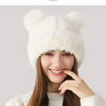 Women Winter Cute Fur Ball Knitted Beanie Hat Outdoor - EX-STOCK Canada