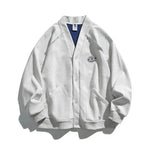 Retro Solid Color Cotton Athletics Sports Cardigan For Men - EX-STOCK Canada