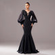 Lantern Sleeve Banquet Applique Sheath Fishtail Mermaid Dress - EX-STOCK CANADA
