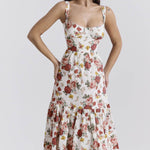 Spring And Summer Comely Pastoral Style Sling Floral A Swing Cake Dress - EX-STOCK Canada