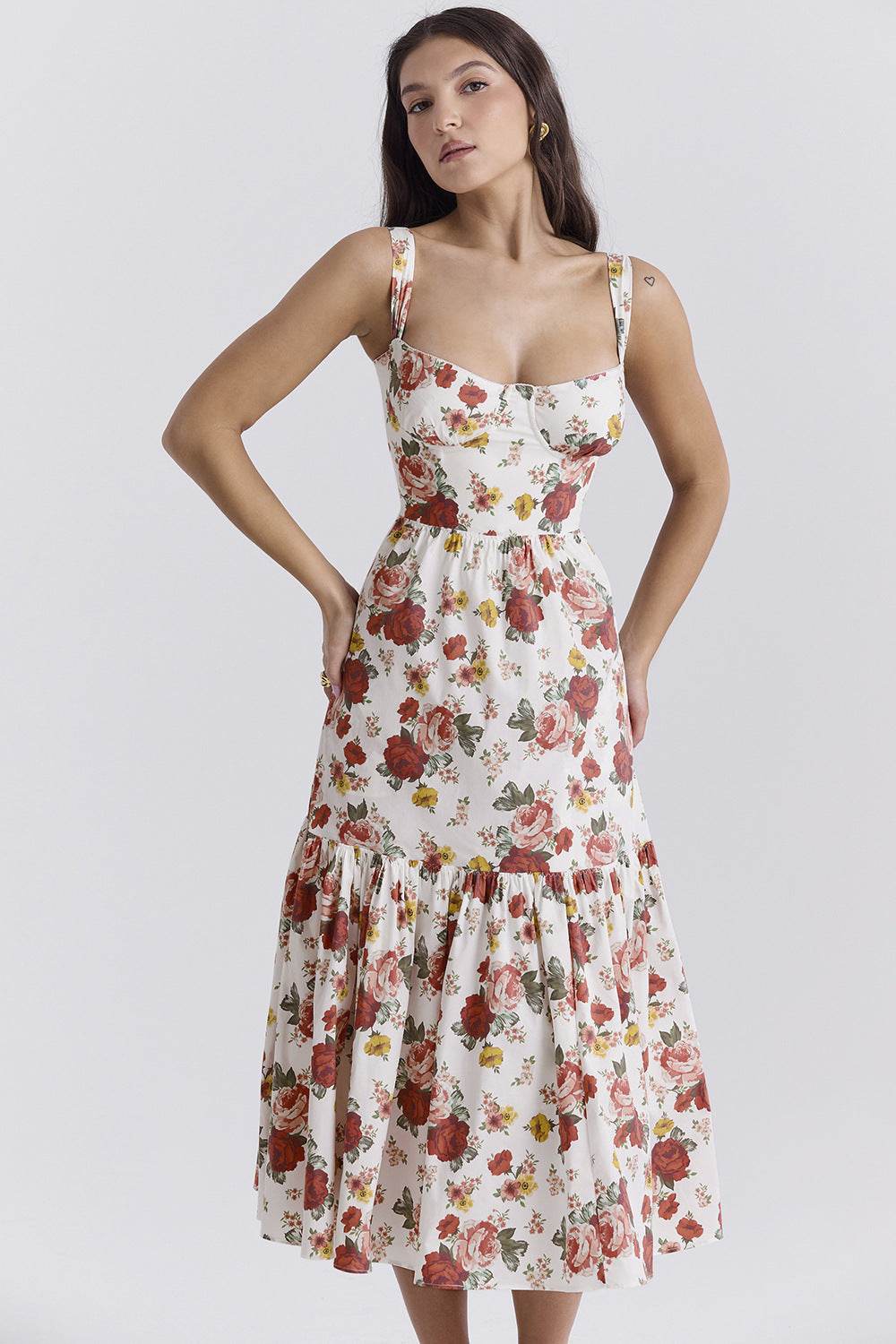 Spring And Summer Comely Pastoral Style Sling Floral A Swing Cake Dress - EX-STOCK Canada