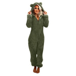 Women Polar Bear Winter hooded pajamas Jumpsuit Lounge wear Sleep wear - EX-STOCK Canada