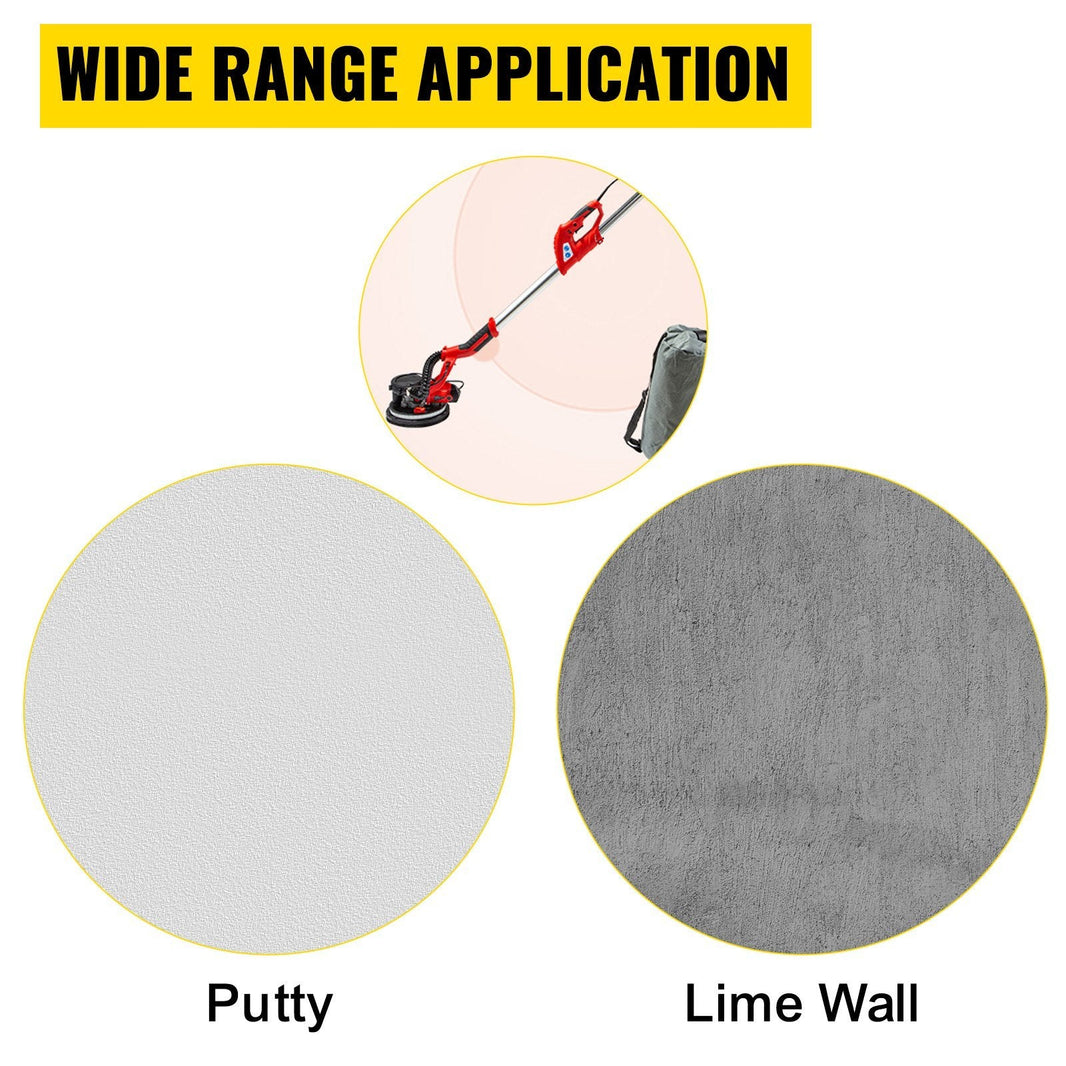 Drywall Sander 850W Electric, Electric Sander Variable Speed 800-1750RPM, Drywall Sander Foldable Sheetrock Sander, With Telescope Handle, Vacuum Bag Drywall Sanders 6 Sand Pads EX-STOCK