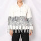 Lapel Pocket Heavy Industry Sequins Tassel  Loose Ripped Denim Jacket Women - EX-STOCK CANADA