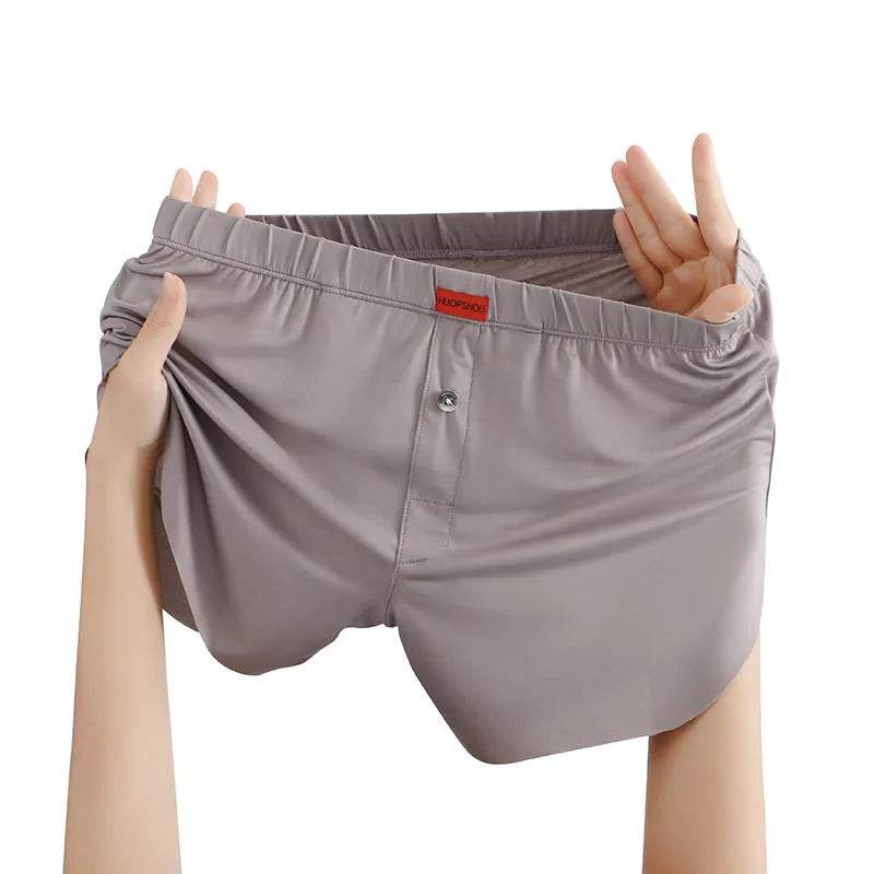 Men's Underwear Solid Color Loose Breathable Ice Silk Boxers - EX-STOCK Canada