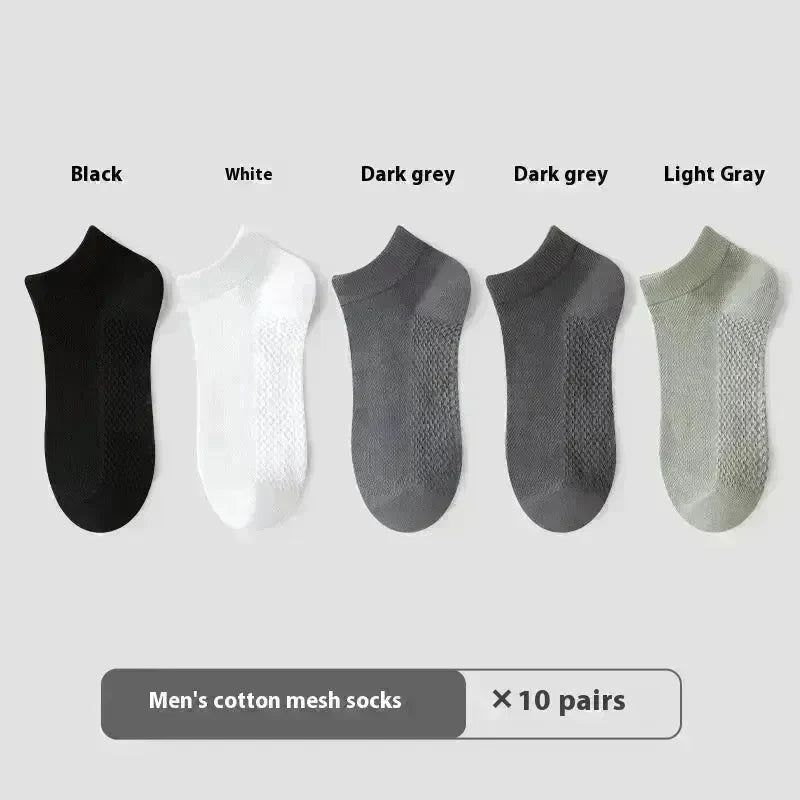Cotton Anti-Pilling Ankle socks absorbing Invisible Tight Mesh Boat Socks - EX-STOCK CANADA