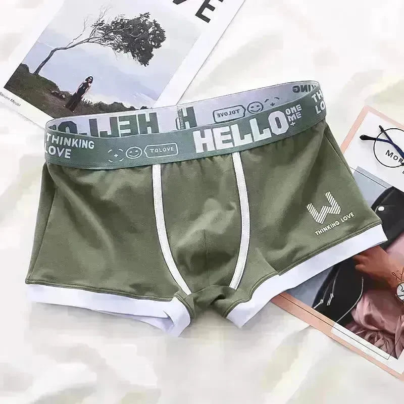 Men's Cotton  Boxer Briefs Trendy Breathable Low waist underwear - EX-STOCK CANADA