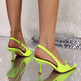 New Summer Women's European Style Bow & Rhinestone Pointed Toe Slim Heel Sandals, Plus Size High Heels 