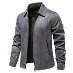 Fashion Lapel Zipper Jacket Autumn And Winter Solid Suede Coat Men's Clothing Outdoor - EX-STOCK CANADA
