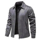 Fashion Lapel Zipper Jacket Autumn And Winter Solid Suede Coat Men's Clothing Outdoor - EX-STOCK CANADA