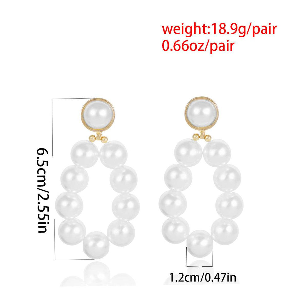 Women's Personality Geometric Pearl Simple Beaded All-match Stud Earrings - EX-STOCK Canada