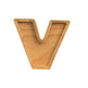 Wooden letter 'V' on a white background