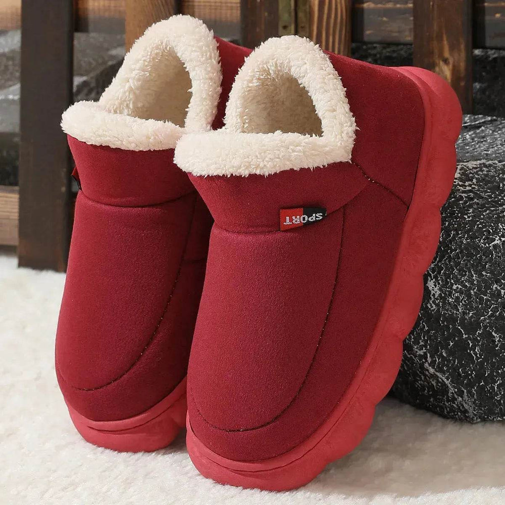 Winter Plush Cotton Shoes Women Men Warm Suede House Shoes For Parents Solid Color Thick-soled Garden Shoes Outdoor - EX-STOCK Canada