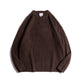 Women's Oversized Crewneck Sweater – Brown & Dark Grey, M–XXL 4