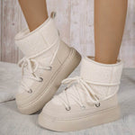 Plus Size Platform Cross Strap Snow Boots - EX-STOCK Canada
