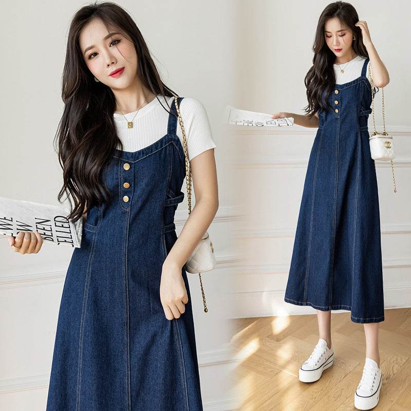 Spring And Autumn New Korean Style Casual All-matching Jeans Suspender Dress EX-STOCK Canada 