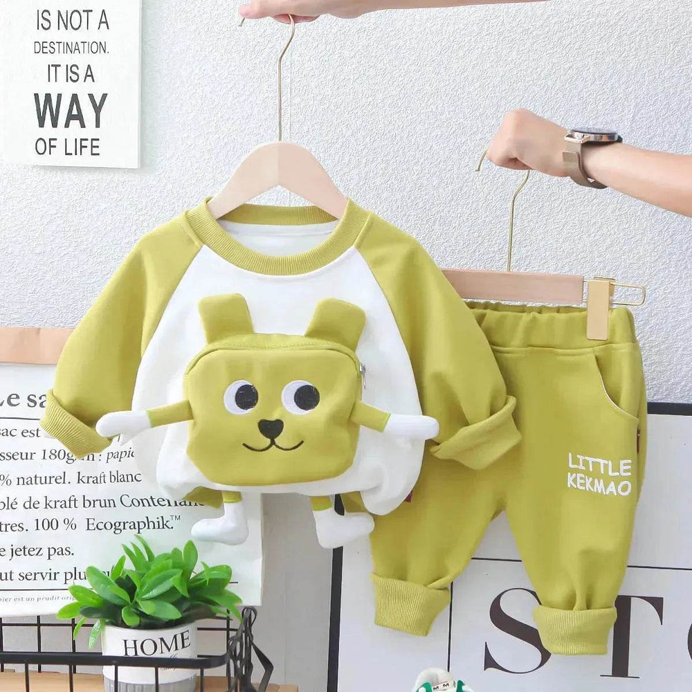 Neutral Cartoon Autumn Clothes Suit Western Style Neutral two piece for kids - EX-STOCK Canada