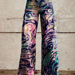Women's Wide-leg Pants Fashion High Waist Casual Trousers 3D Printing 