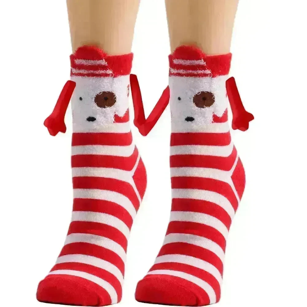 Christmas Stockings Autumn Winter Cotton Magnet Lodestone Hand Tube Socks - EX-STOCK CANADA