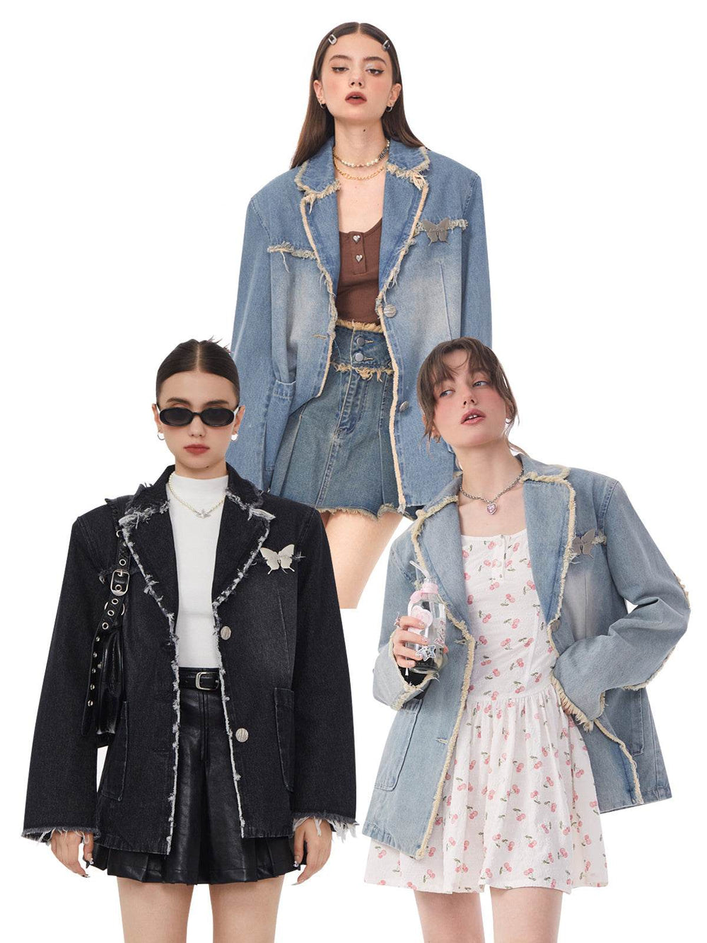 Casual Loose Denim Suit Jacket For Women - EX-STOCK Canada