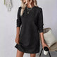 Casual Fashion Plain Round neck Long Sleeve Cashmere Mini Jumper Dress - EX-STOCK Canada
