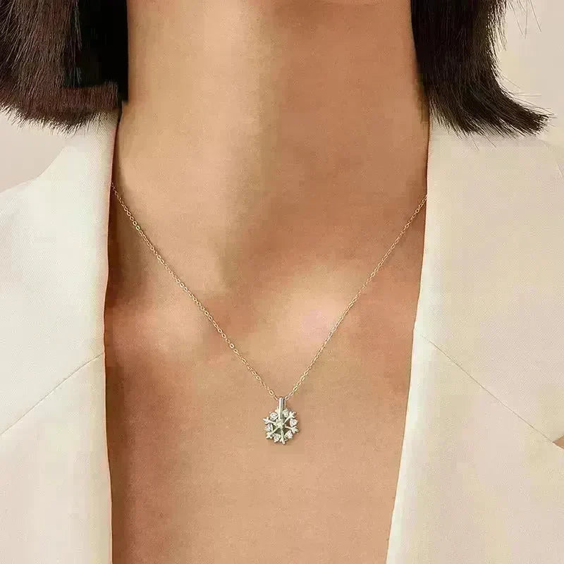 Luxury Rhinestone Christmas Snowflakes Necklace Gift for women - EX-STOCK CANADA