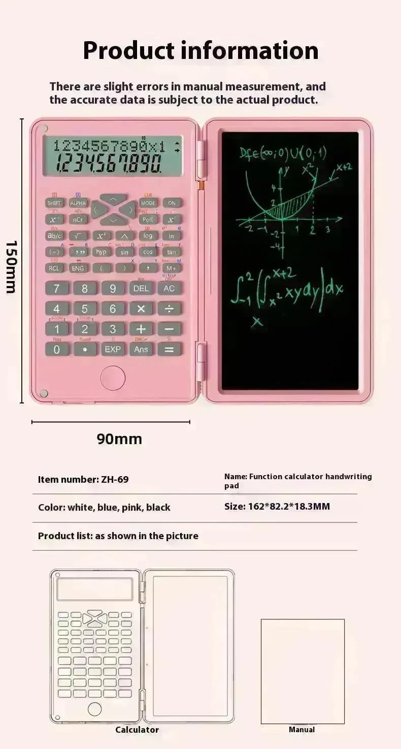 New Scientific Calculator Accounting Special Portable Mini Tablet Computing Machine Handwriting Board Exam Student - EX-STOCK CANADA