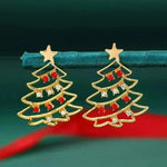 Christmas Earrings With Christmas Tree Colorful Zircon Christmas Tree Earrings  For Women Personality Earrings Party Jewelry Christmas Gift - EX-STOCK CANADA