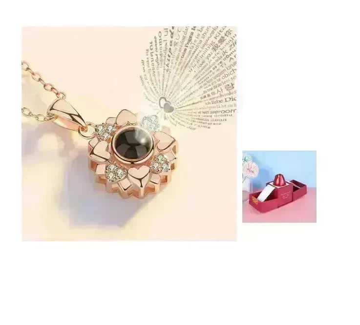 Hot Valentine's Day Gifts Metal Rose Jewelry Gift Box Necklace For Wedding Girlfriend Necklace Gifts - EX-STOCK CANADA