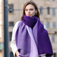 Gradient Mixed-color Scarf Winter Double-sided Wrinkled Imitation Cashmere Scarf Popular Versatile And Elegant Shawl For Women - EX-STOCK Canada
