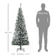 6ft Flocked Christmas Tree, Pencil Christmas Tree With Realistic Branch Tips, Folding Metal Stand, Green EX-STOCK Canada 