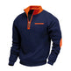 Men's Fleece-lined Heavy-duty Warm Zip-up Stand Collar Patchwork Stylish Casual Long-sleeve Sweatshirt EX-STOCK Canada 