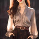 Chic And Beautiful Small Top Gray Blouse Shirt for Women - EX-STOCK CANADA