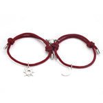 Stainless Steel Titanium Sun And Moon Pendant Couple Bracelet - EX-STOCK Canada