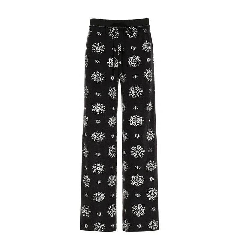 Snowflake Casual Straight Leg trouser Pants For Women - EX-STOCK Canada