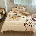Thickened Warm Milk Fleece Bed Hat Baby Duvet Set Four-piece Set EX-STOCK Canada 