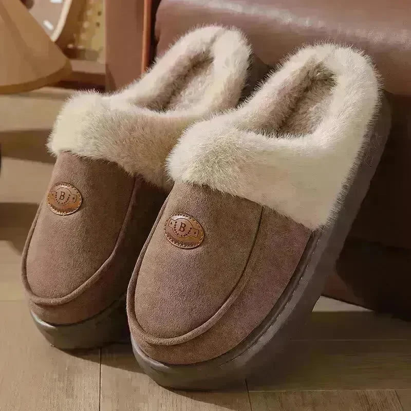 Winter Plush Slippers For Men Casual All-match Warm Suede House Shoes Indoor Non-slip Floor Bedroom Slipper - EX-STOCK CANADA